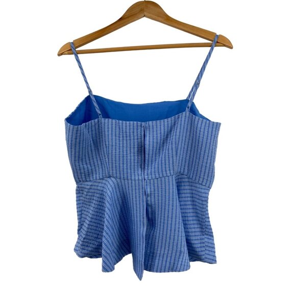 La'Ven Blue Striped Sleeveless Peplum Top - Size L - 80% Cotton 20% Polyester - Picture 6 of 6